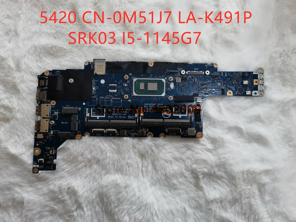 CN-0M51J7 pre Dell Latitude 5420 M51J7 0M51J7 LA-K491P základná doska prenosného počítača s SRK03 I5-1145G7 CPU 100% Work Work Work