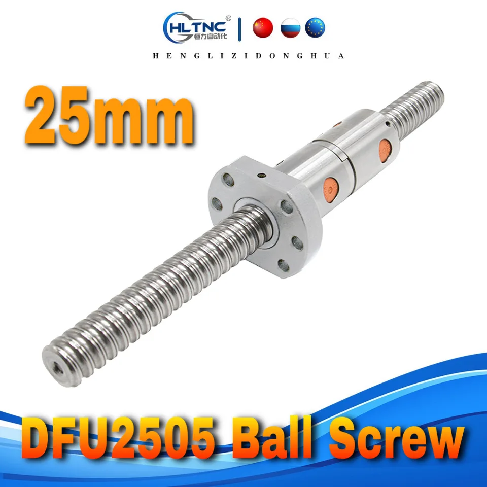 CN/RU/EU 25 mm DFU RM 2505 Ball skrutka s materským maximom pre BKBF20 + dvojitá matica pre CNC Xzy pre CNC
