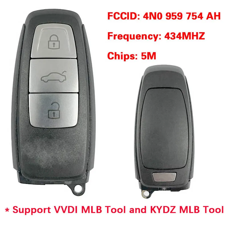 CN008194 MLB-Key Original 3 Button 434MHz 5M čip pre Audi A8 2017-2021 inteligentné diaľkové ovládanie FCC ID 4N0 959 754 AH Keyless Go