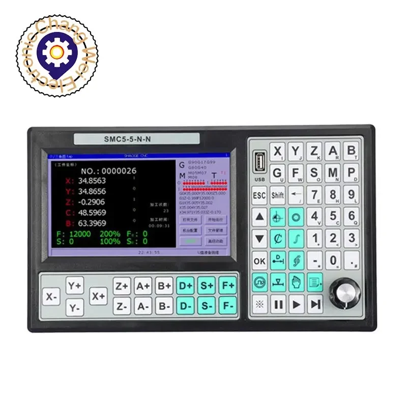 CNC 5-os RTCP Offline ovládač USB SMC5-5-NN 500 kHz G kód 7-palcová veľká obrazovka nahrádza Mach3 cyklmotion