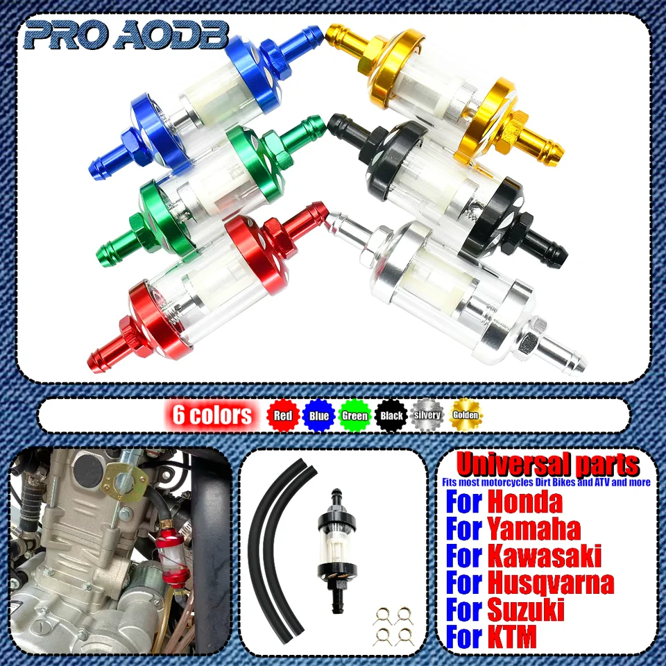 CNC 8 mm palivové hadica na hadicu Palivový plyn Palivový benzínový olejový filter pre Yamaha ATV Honda Kawasaki Suzuki KTM EXP EXP ETC