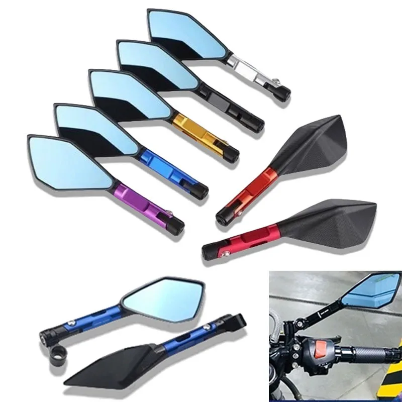 CNC hliník Custom Universal Motocycle Spätné zrkadlá bočné zrkadlá 8 mm pre Kawasaki Z750 Ninja250 Honda R1 R6 FZ6 Suzuki Yamaha