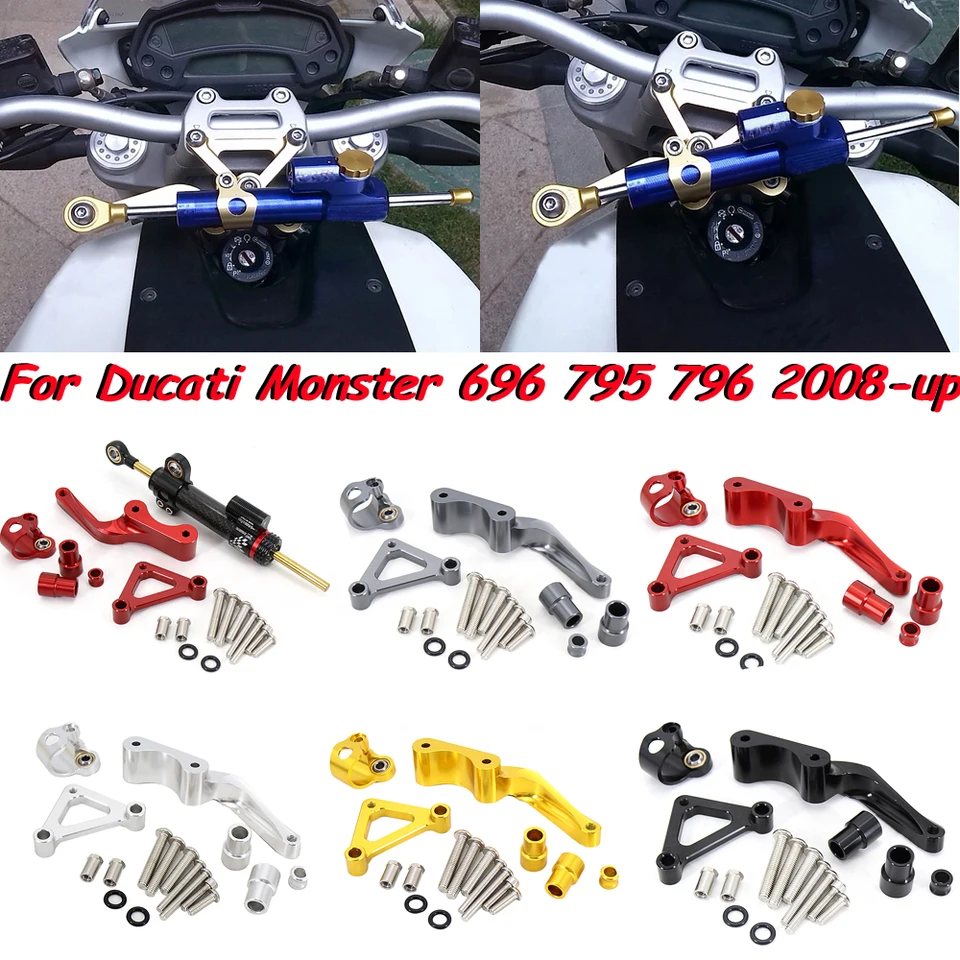 CNC hliníkové tlmiče Mount Držiak na podporu súpravy pre Ducati 696 796 795 Stabilizátor tlmiča riadenia motocykla