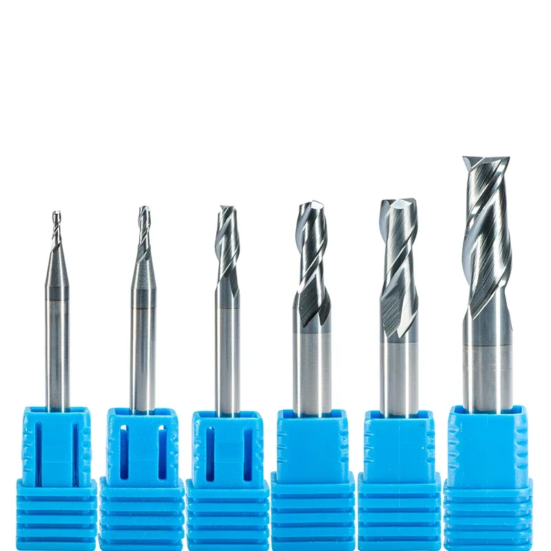 CNC Lathe Tungsten Steel Oceľový frézovač zliatina Cutter potiahnutý koncový mlyn Bit HRC55 Two Double Flute Endmills Tool Wood Alumia