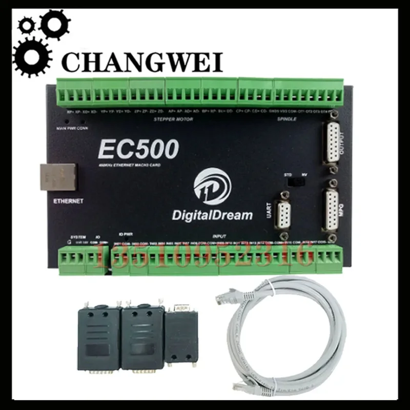 CNC Mach3 Ethernet Motion Controller EC500 460 kHz 3/4/5/6 Ovládanie karty pohybu osi pre frézovacie zariadenie