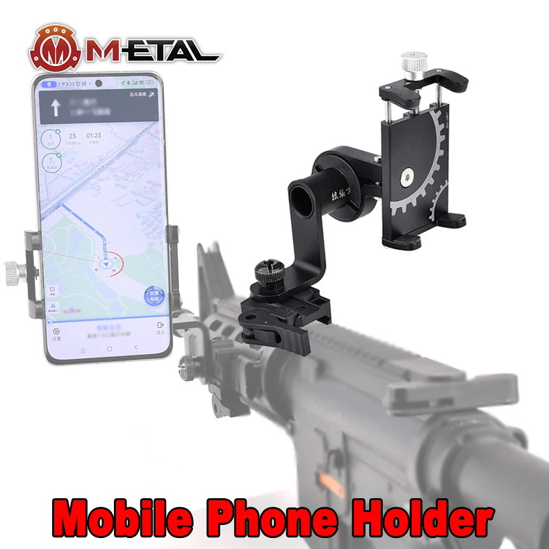 CNC Metal Mobile Phone a GoPro Mount Holder 82 mm-128 mm adaptér pre Picatinny Rail alebo NATO Normy 1913