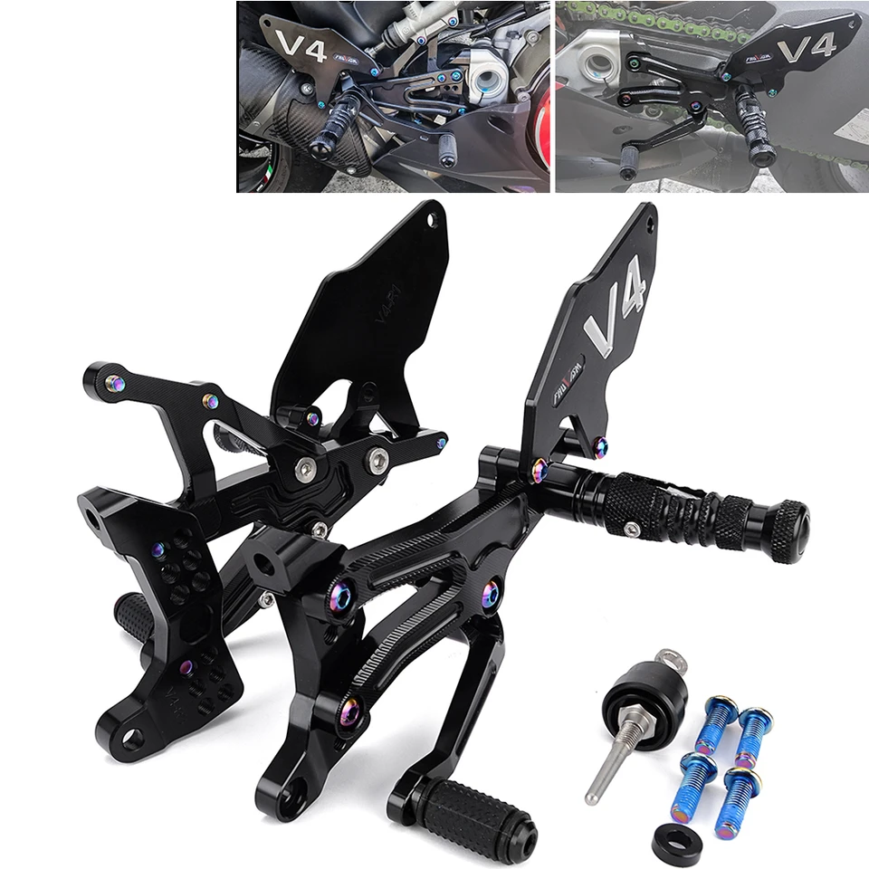 CNC nastaviteľná zadná súprava zadných súprav Footrest pre Ducati Panigale V4 S V4S 2018 2019 2021 2022