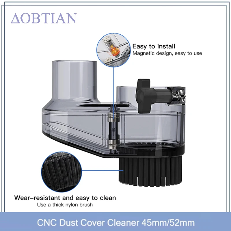 CNC prachová topánka vretenár 45/52 mm vylepšená prachová topánka pre stroj na gravírovanie CNC 4540 3020 3018 Series Series Mleting stroj