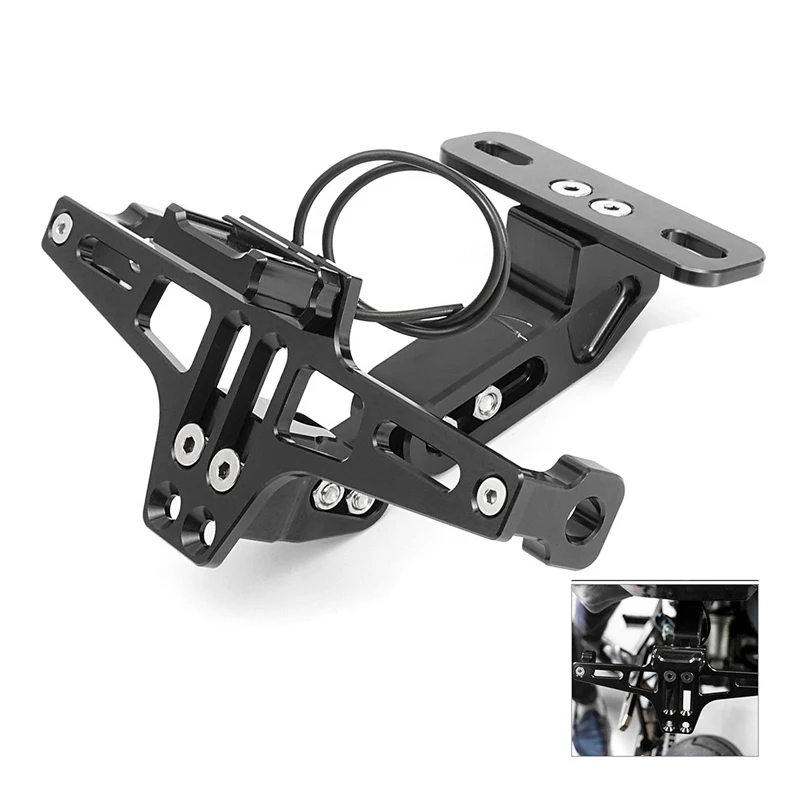 CNC rámec motocyklovej licencie Držiteľ držiaka držiaka s LED svetlom nastaviteľným pre Yamaha BWS R25 R3 MT03 MSX