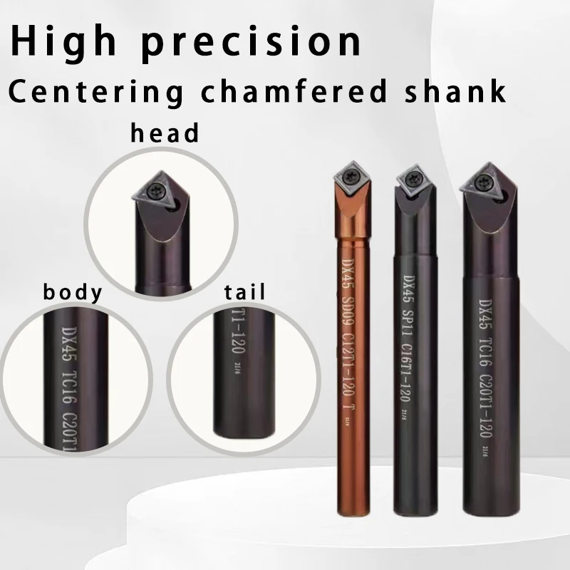 CnCcentering Chamfer Shank Cncdisposabilova vŕtačka DRIL DX Strojová svorka Vnútorná HOLECHAMFER KLEFE 45 stupňov s pevnou pointdrillou