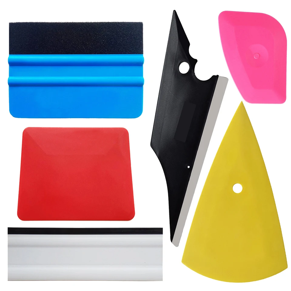 Cngzsy balenie škrabky plastové gumové gumové vlákno Vinyl Film Scraper Window Water Wiper Car Fóliou fóliou Automatické príslušenstvo