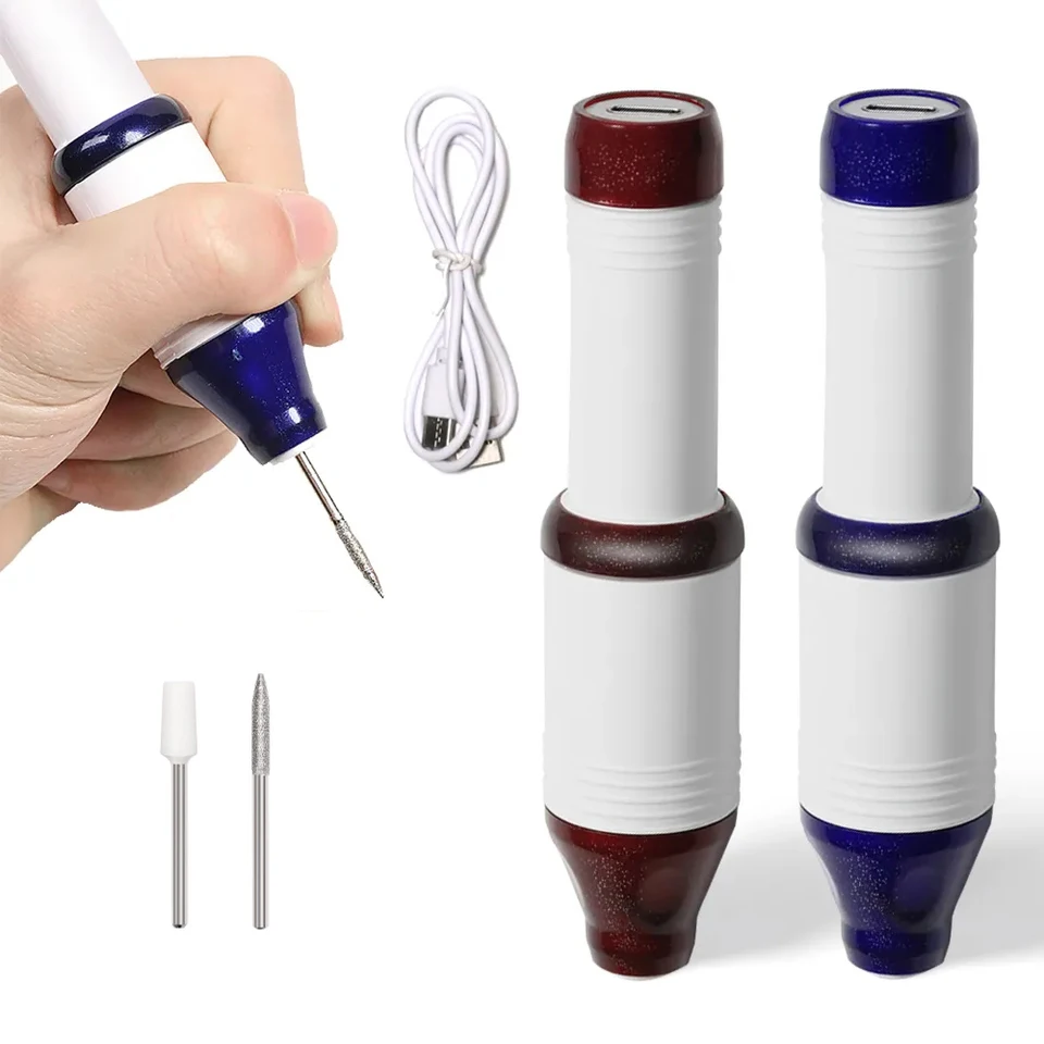 CNHIDS prenosný mini elektrický vŕtací stroj na nechtové zariadenie na nechty USB MANICURE MINICKÁ NÁSADIE Sada s nástrojom na nechty na nechty brúsky