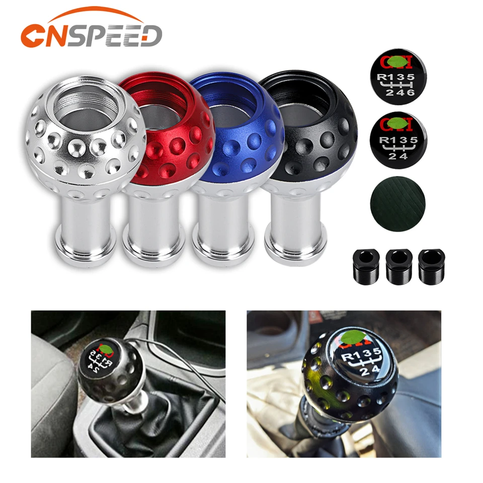 CNSPEED 5 rýchlostný rýchlostný vývesok na radenie gombíka 6 rýchlostí manuála Trans Stick Head Hliník hliník s 3 adaptérom
