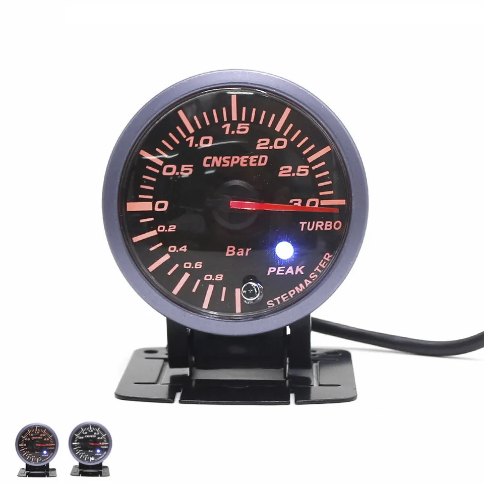 CNSPEED 60 mm Car Turbo Boost Ovládací panel Ovládací panel Červená a biela osvetľovacia lišta Čierna tvár Automatický automobil/merač automobilu YC101410