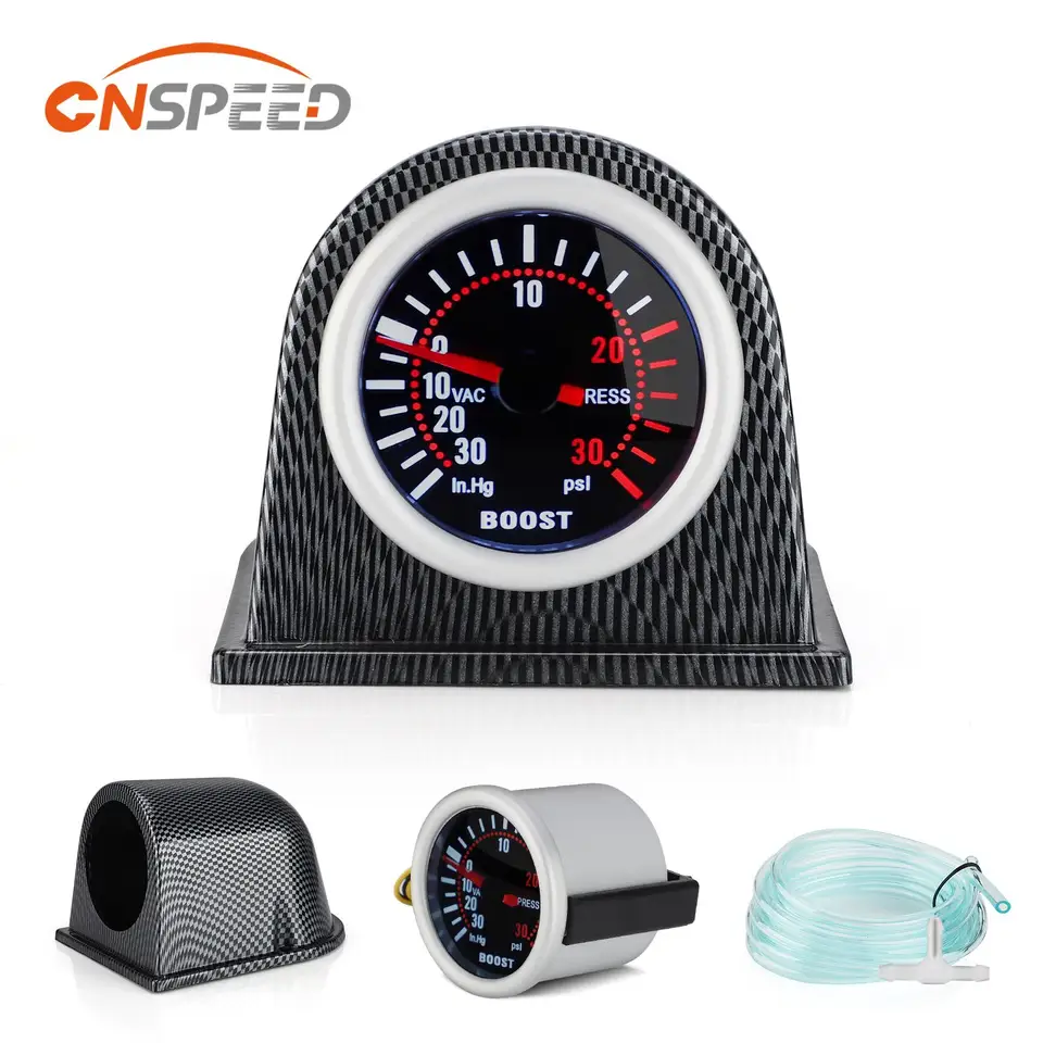 CNSPEED Universal 2inch 52 mm Car Turbo Boost Gauge meracie merač Psi tlauges meradlá dymu LED digitálny ukazovateľ LED