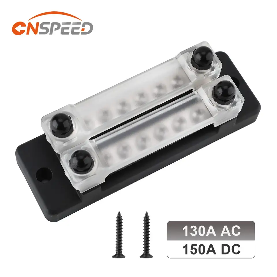 CNSpeed ​​Automotive Distributor Block Block 12 Way Bus Bar Terminál Blok Dual Row 150A 12V DC Bus Bar Bar Boat Power Cuniction Box