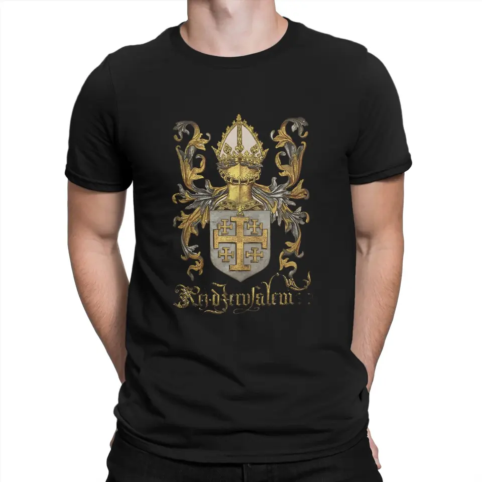 Coat of Arms-Livro Do Armeiro-Mor Hip Hip Tshirt Kingdom of Jeruzalem Leisure T tričko Tričko pre dospelých