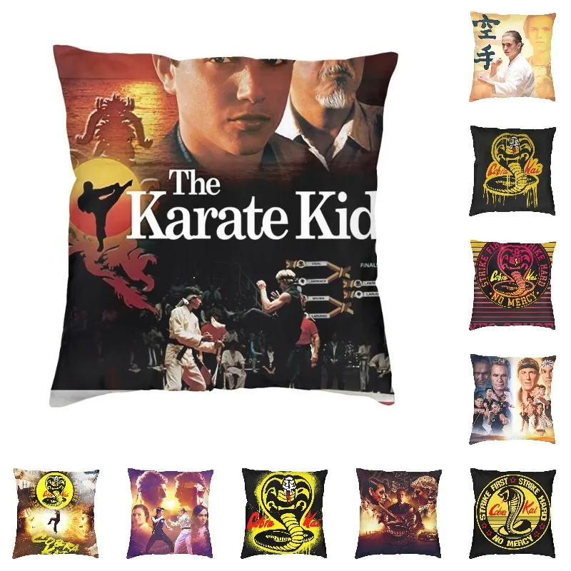 Cobra Kai Daniel Larusso Cushion pokrýva karate Kid All Valley Championship Tournament Velvet vankúš pre danú pohovku