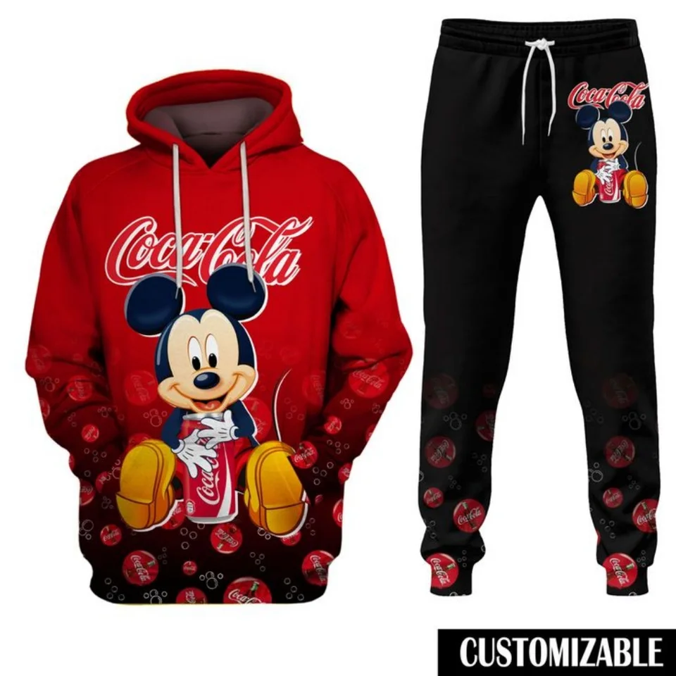 Coca-Cola Disney Mickey Mickey Mickey Hoodie Jogging Swesepants Sportswear Sportswear Set 3D tlač 2025