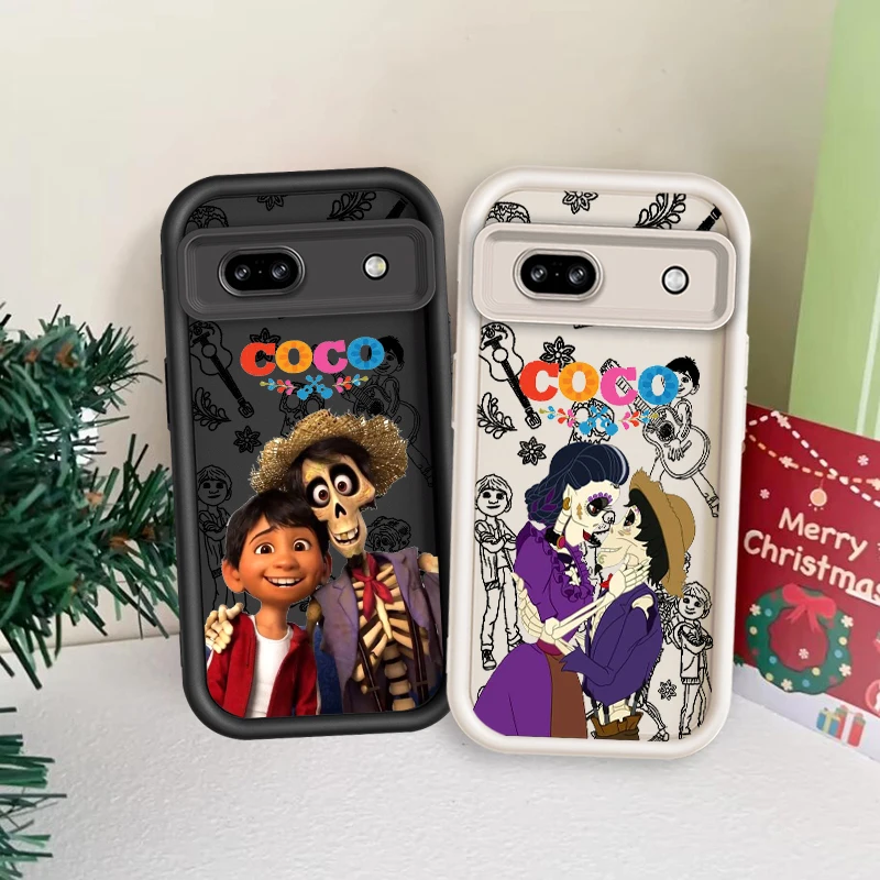 Coco Cartoon Cutoon Design Anime Design for Google Pixel 9 8a 8 7a Pro XL 5G očný rebrík Pase Soft TPU Shockproof Cover
