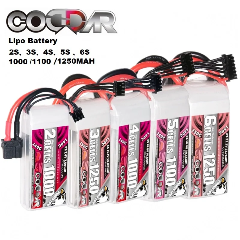CODDAR RC DRONE 2S 3S 4S 5S 6S LIPO batéria 7,4V 11,1V 14.8V 18,5V 22,2V 1000MAH 1100MAH 1250MAH QUADCOPTER BATTERS s XT60
