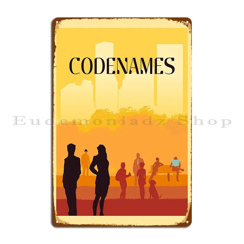 Codenames stolové hry Minimalistické cestovné kovové plakety Personalizované nástenné klub Club Club Personalizovaný plagát