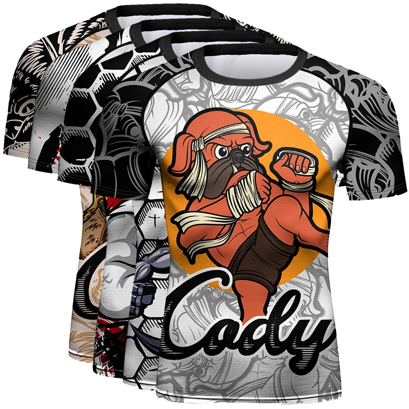 Cody Lundin Rýchle sušenie Nové športové oblečenie pre mužov 3D tlače Cool Pattern Rashguards M-2xl Mma Bjj Muay Thai Fighting Shortirs