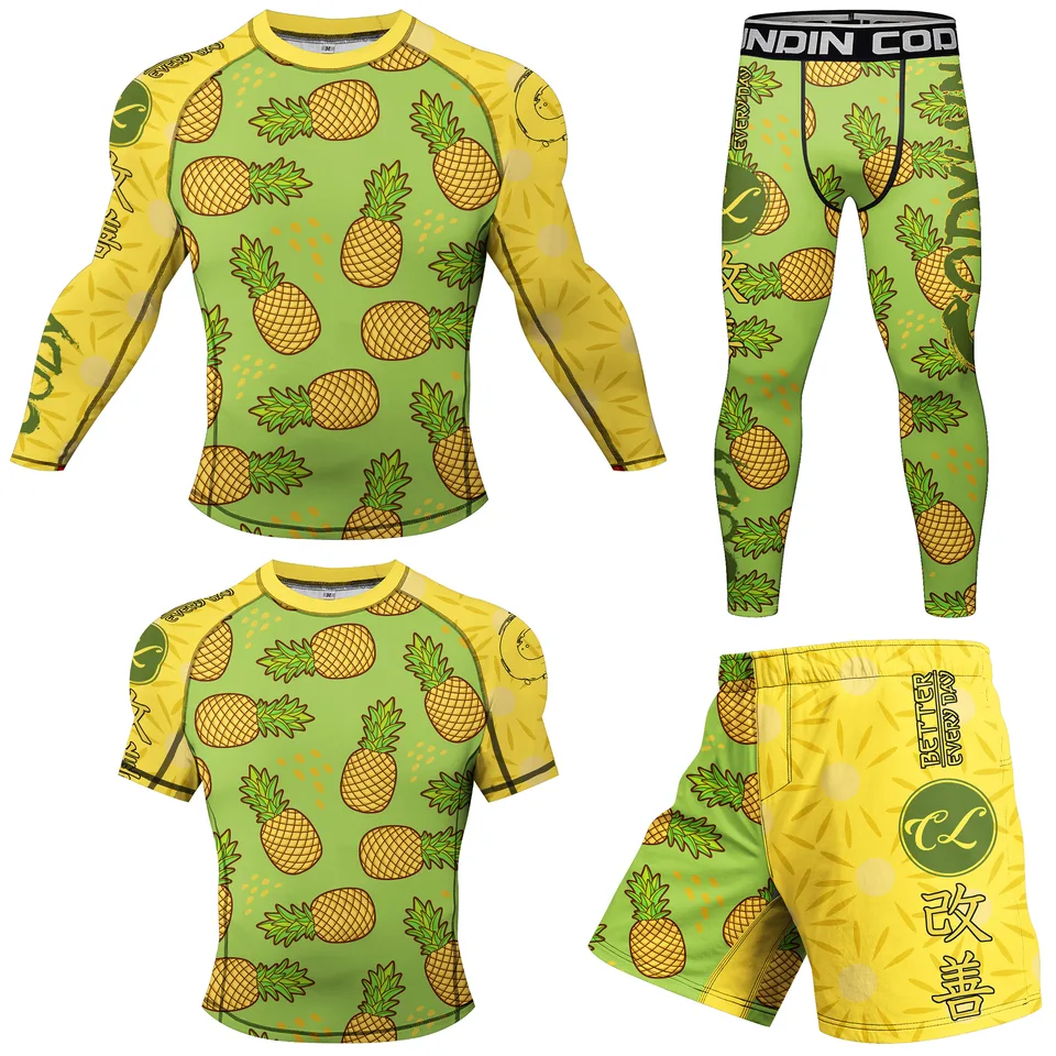 Cody Lundin top predávať gumový pás proti šmyku s dlhým rukávom Vlastné bjj muži plaviek vyrážky strážcovia mma košeľa legíny športy