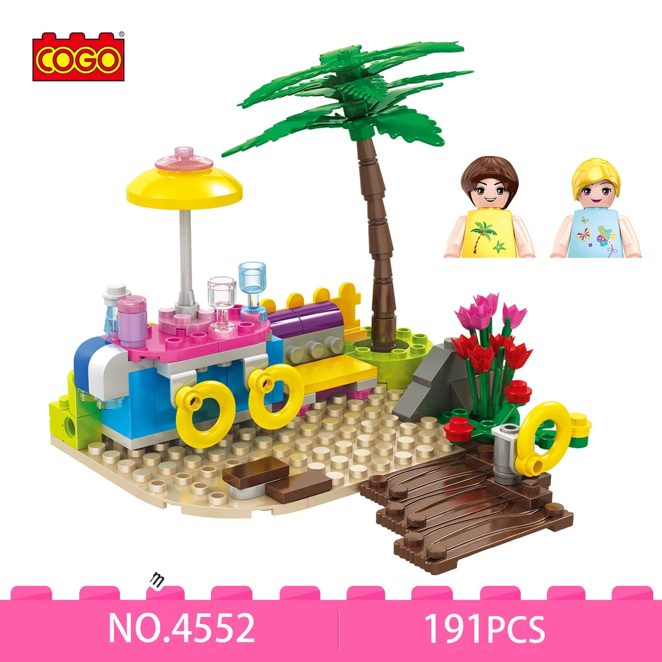 COGO Beach Summer Holiday Seaside Picnic - MOC Building Blocks Set Girls - Perfektný vianočný darček pre deti (191 ks）