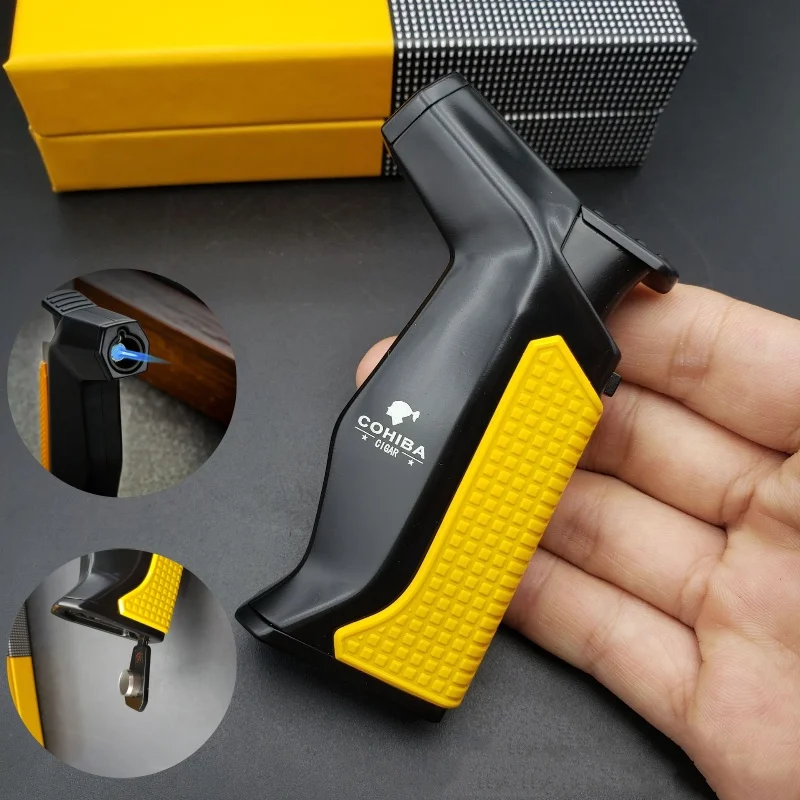 Cohiba Cigar Turbo zapaľovač s cigaretovým punčovým prenosným vonkajším kovovým vetru Blue Flame Butane Plyn Torch Spater Pánske darčeky