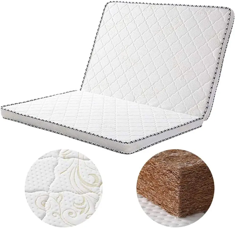 Coir matrac, 3e kokosová palmová hypoalergénna ortopedická matrac Pad 5 cm skladacia spánková rohož Free Feel ticho Tatami Hosť