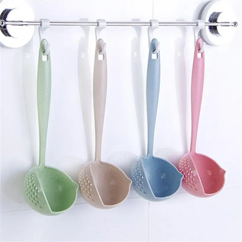 Colander Corózia odolná a odolnú varenie Spoon bezpečnostný materiál pšeničná slama kuchynka lyžica pšeničná slaná lyžica na panvici