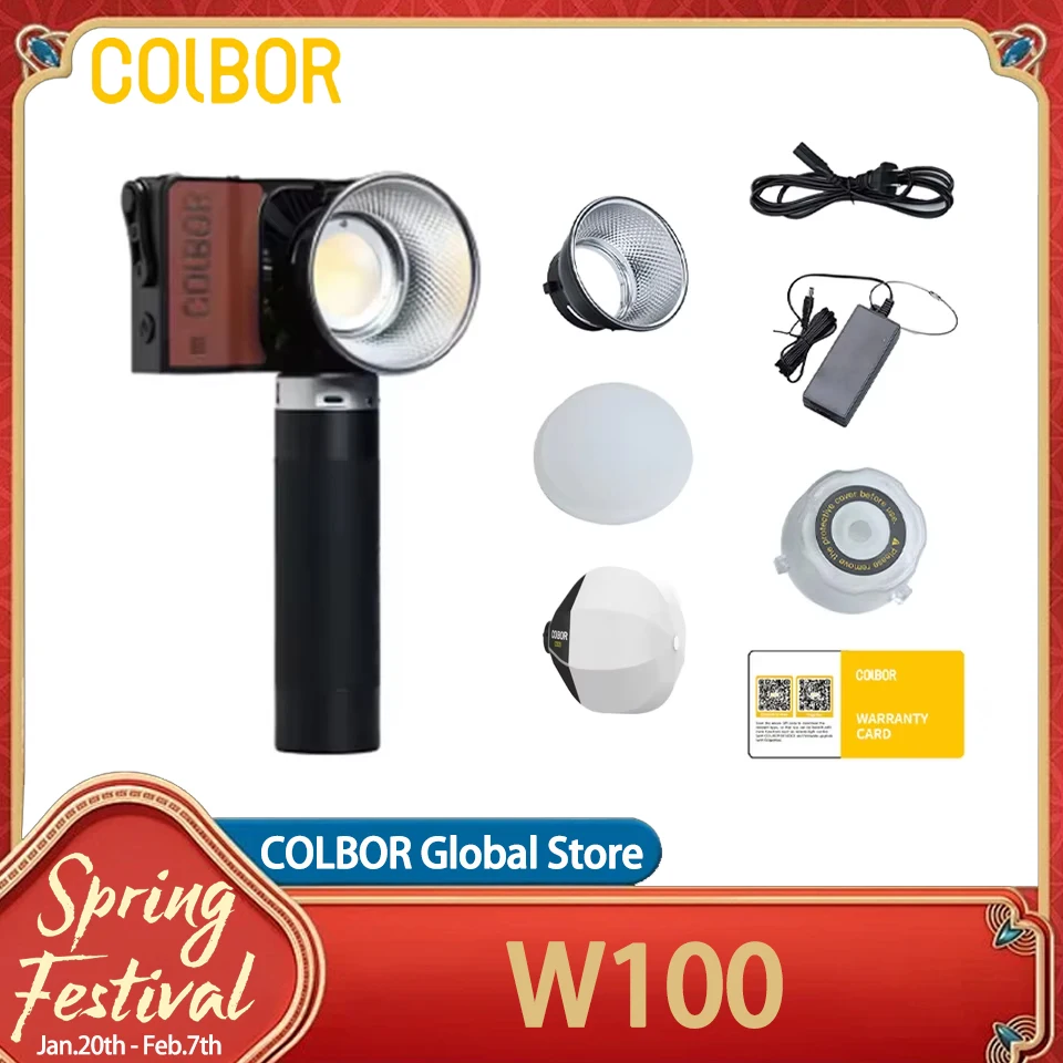 Colbor Wonder W100 RGB 100W LED VIDEO VIDEO VIDEA VICKATROGHT FOTOGRAFIA PLNIŤ SVETLO BATTERICKÝM Softboxom pre vonkajšie štúdio TIKtok