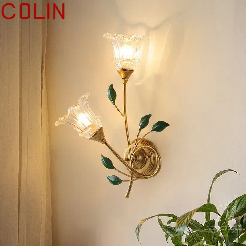 Colin Contemporary Wall Lamp French Pastoral Led Creative Flower Obývacia izba Spálňa Koridor Domáca dekorácia