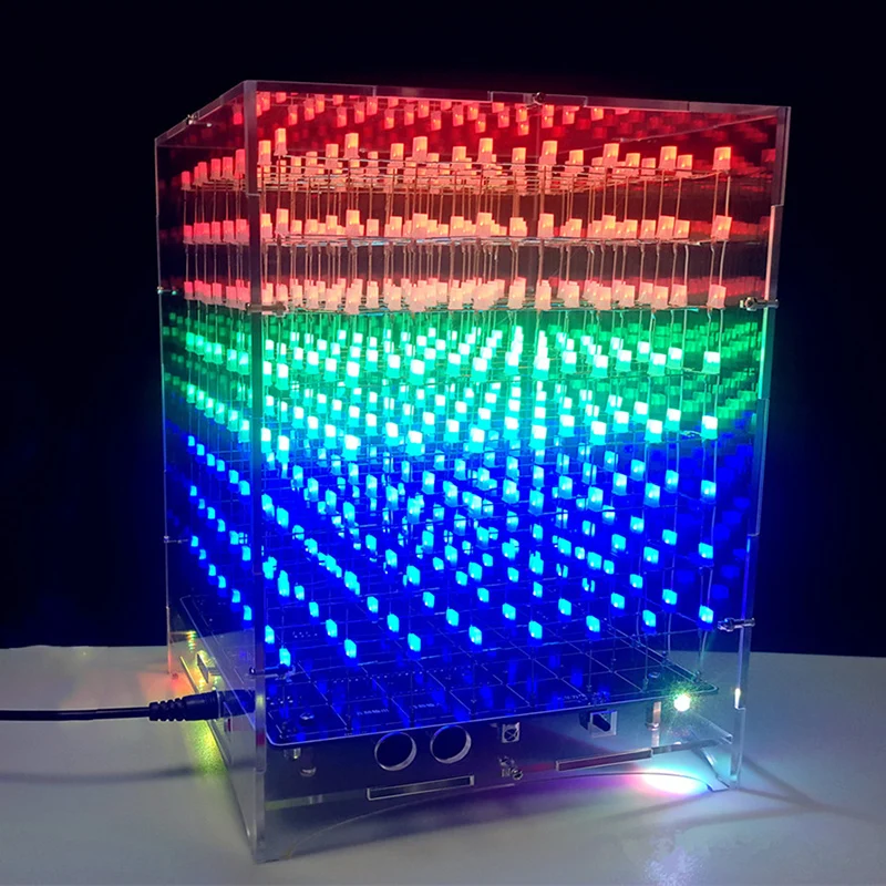 Cololful 8*8*8 Svetlých kocky DIY Kit WiFi Phone App Aplikácia Word Demmote Conrol 888 LED blikanie Smart Electronic Production Darček 3D
