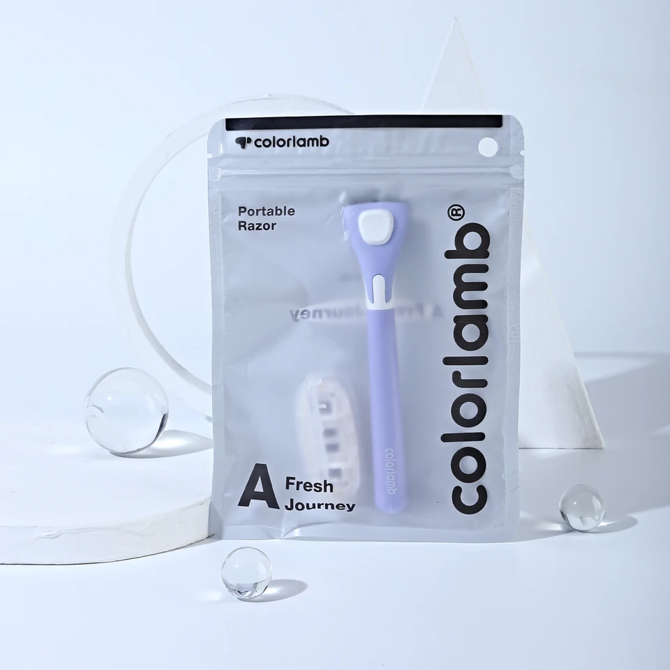Colorlamb Ženy Razor na holenie vlasov Odstráňte 1 rukoväť + 1 kus 5 Čepeľová starostlivosť o pleť Mydlo Mydlo Violet ružová farba
