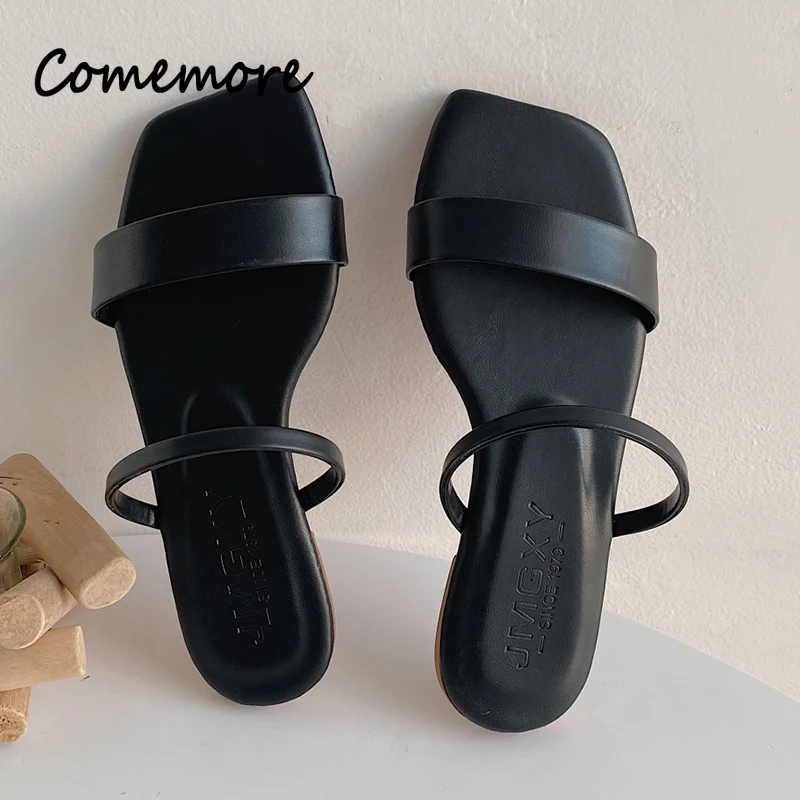 Comemore Outdoor Beach Plochá sandálová sandálová nekĺzanie dámske sklz-on topánky čierne 2024 módne sandále sandále dámske papuče leto