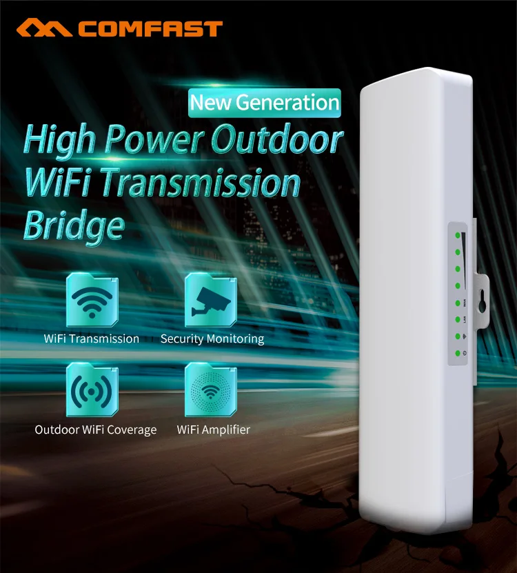 ComFast 300Mbps CF-E314N V2 Vysoký bezdrôtový sieťový most Monitorovanie výťahu 3-5 km projektu WiFi Extender Repeater/CPE