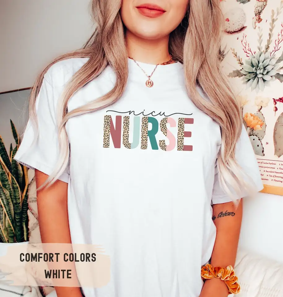 Comfort Colors Nicu Nurse T košele pediatrické promócie s novorodeneckou ICU a