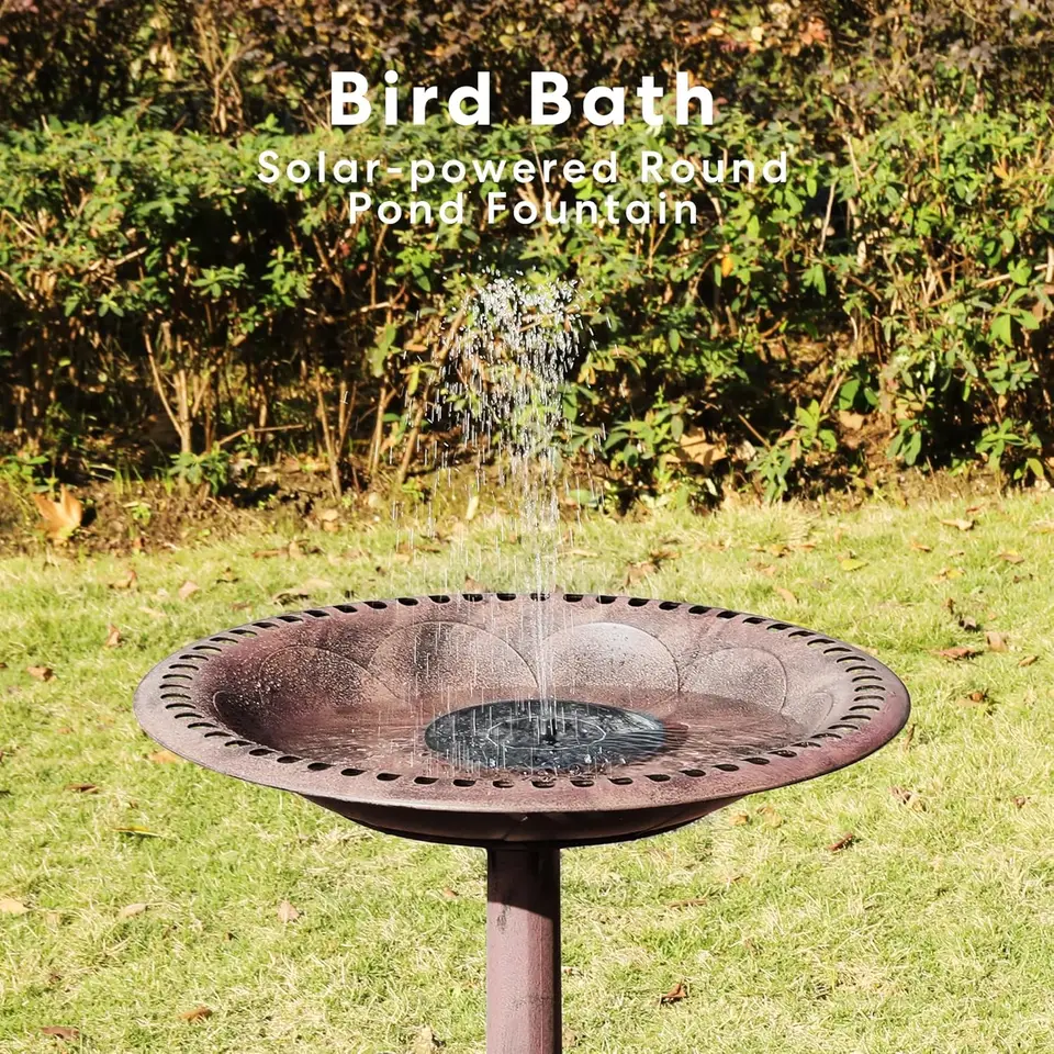 Comfort roh polyresínu Antique Outdoor Bronz Garden vtáčie kúpeľ a solárna komba s okrúhlym rybníkom