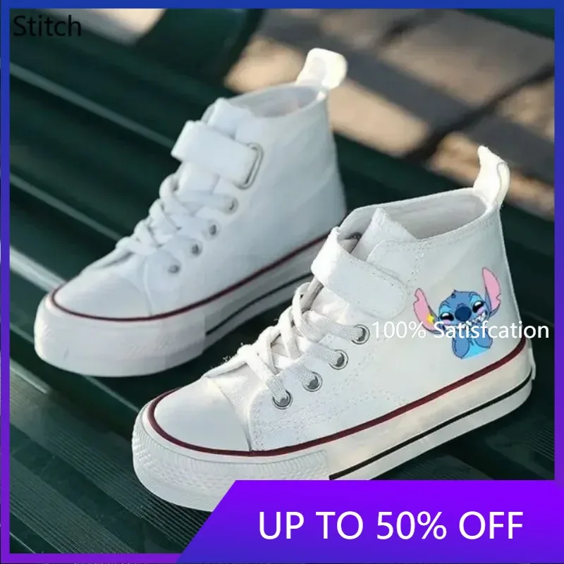 Comfort Shoes Deti Disney Print Lovely Girl Casy Cartoon High-Top Sport Boys Kids Canvas Lilo Stitch topánky Tennis topánky 61