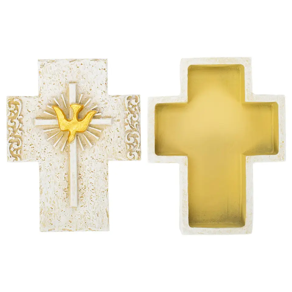 Communion Dove Alabaster Creamy White 3 x 3 Resin Stone Dekoratívna stolová doska pohotovosti
