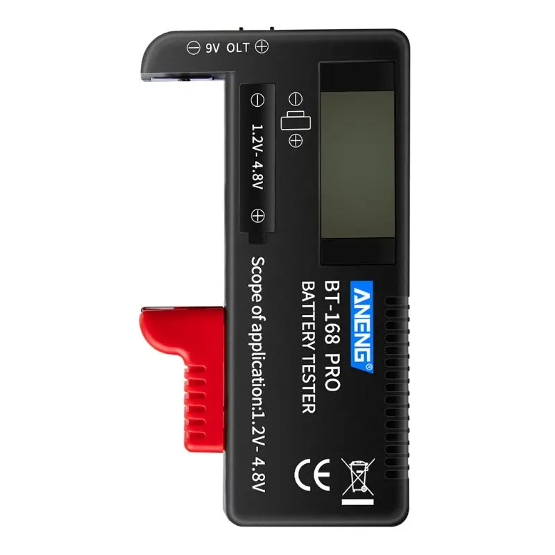 Compaktný digitálny tester batérií pre AAA AA 1.2-4,8V tester pre kontrolu batérií pre domácnosť pre malé batérie Bunk