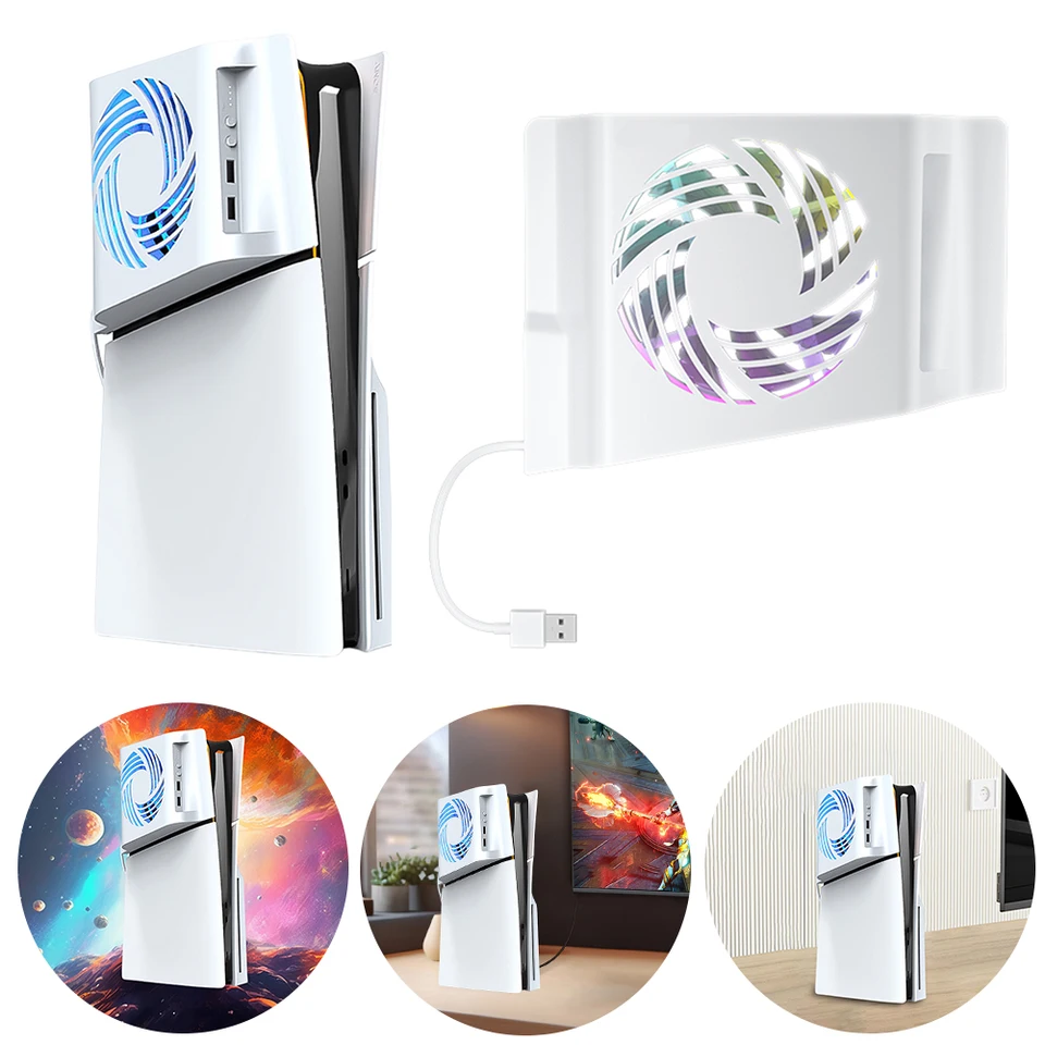 Console Tichý chladič USB Hubs Console Bočná teplota Ovládanie chladenia ventilátor Console Cooling Ventilátor pre PS5 Slim Accessories