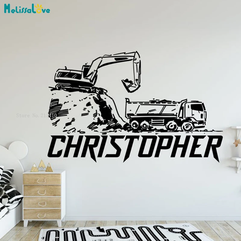 Construction Voz vinylové nástenné nálepky Domov pre deti chlapci