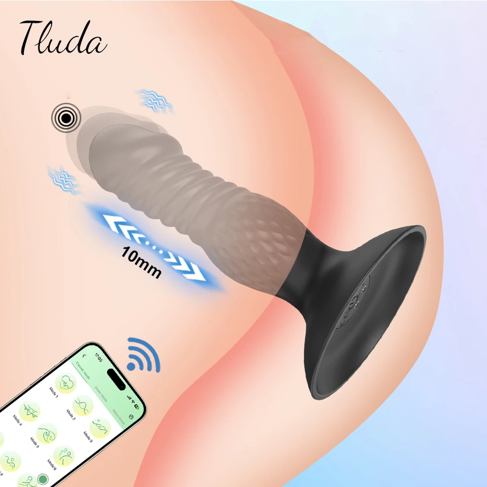 Control App Houring Prostat Massager Butt zástrčka pre mužov Teleskopický análny vibrátor prostata stimulátor pre homosexuálov pre mužov pre mužov