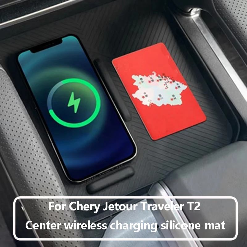 Contrum Console Console Wireless nabíjanie Silikónový chránič podložky Modifikácia príslušenstva pre cestujúcich Chery Jetour T2 2023 2024 2025