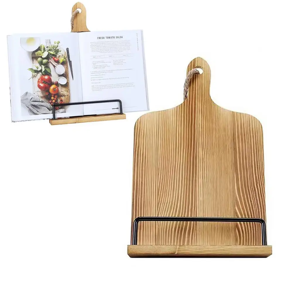 Cookbook stojan Drevená receptúra ​​Držiak Držiak výška