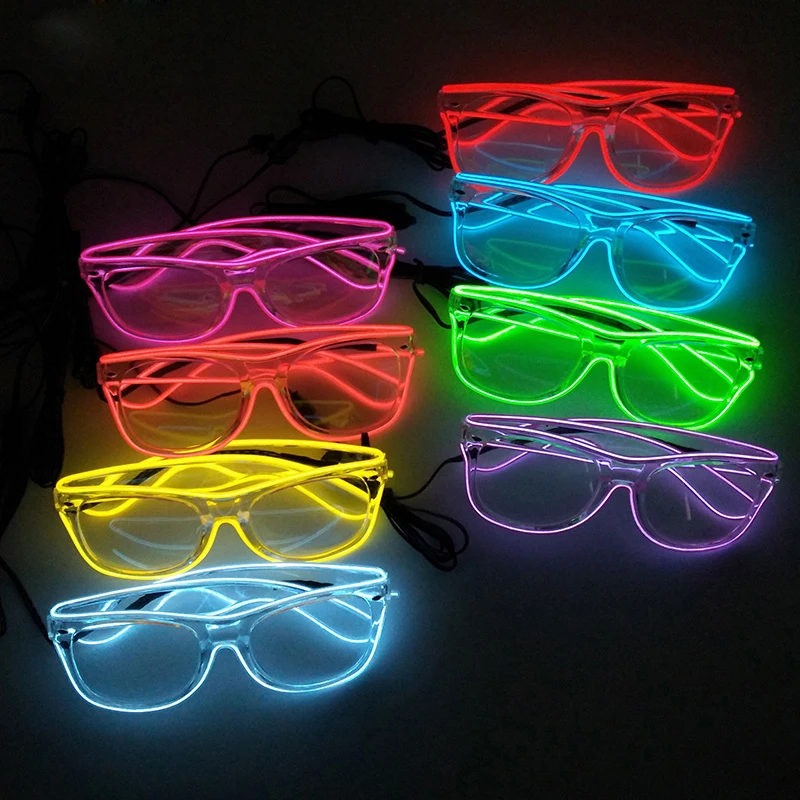 COOL 10 jednotlivých farieb priehľadné šehlóty žiariace LED neónové triedy LEFT pre karnevalové oslavy Party