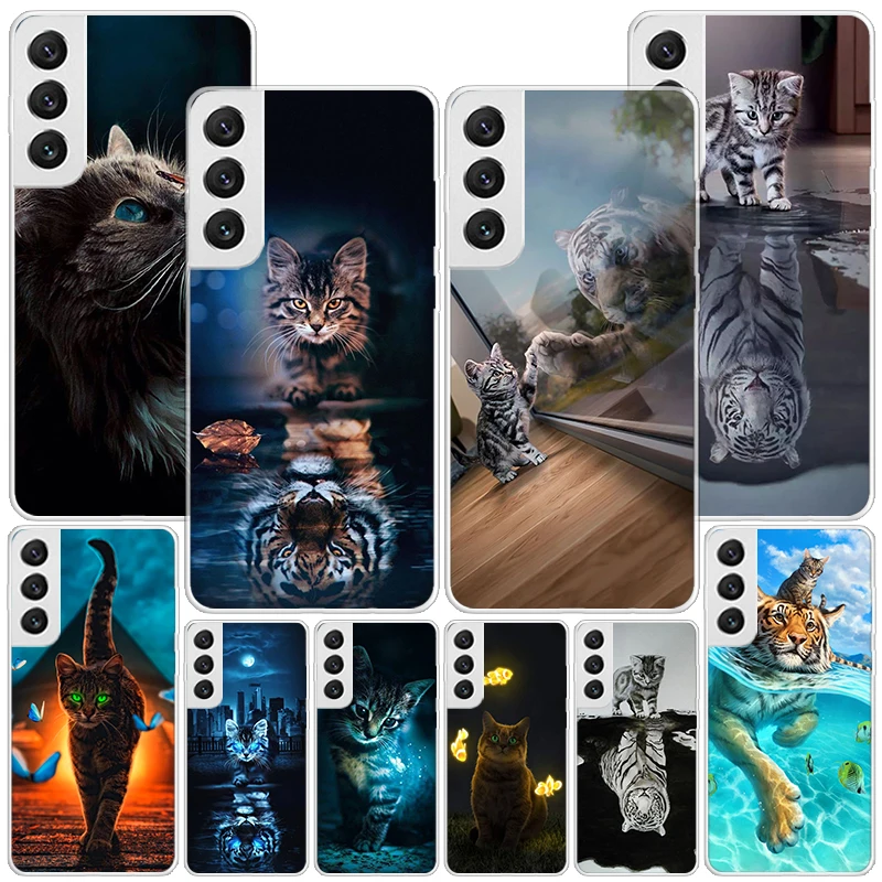 Cool Animal Big Cat Tiger Phnoe puzdro pre Samsung Galaxy Note 20 Ultra 10 Lite 9 8 M12 M21 M30S M31S M32 J4 J6 Plus jedinečný kryt